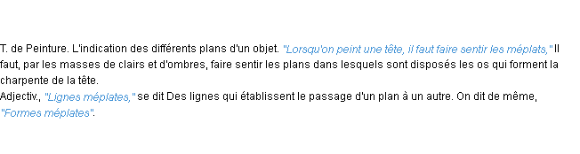 Définition méplat ACAD 1835