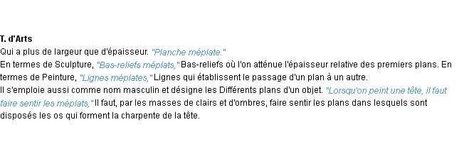 Définition méplat ACAD 1932