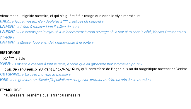 Définition messer Emile Littré
