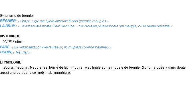 Définition meugler Emile Littré