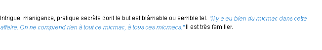Définition micmac ACAD 1932