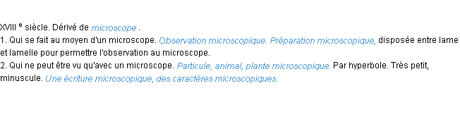 Définition microscopique ACAD 1986