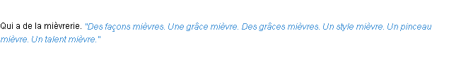 Définition mièvre ACAD 1932