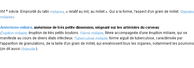 Définition miliaire ACAD 1986