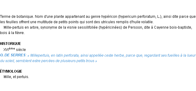 Définition mille-pertuis Emile Littré