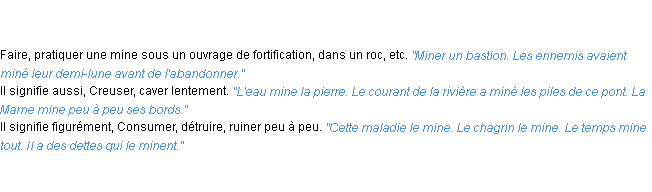 Définition miner ACAD 1835