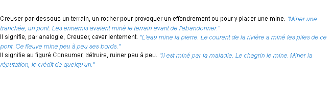 Définition miner ACAD 1932