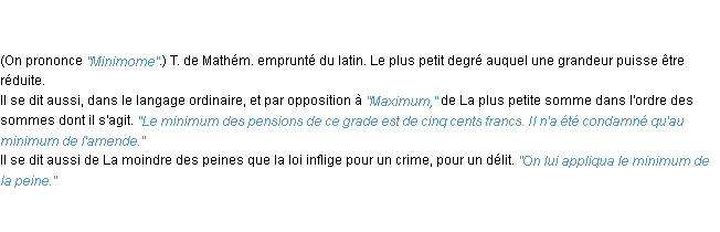 Définition minimum ACAD 1835