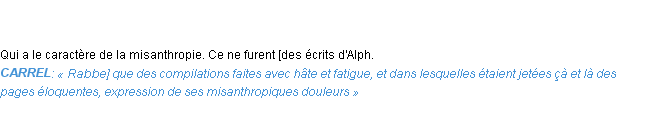 Définition misanthropique Emile Littré