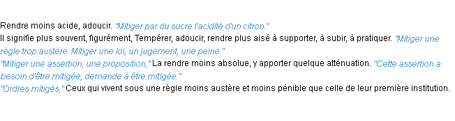 Définition mitiger ACAD 1932