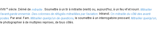 Définition mitrailler ACAD 1986