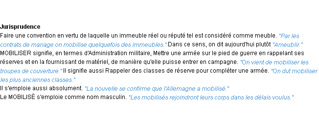 Définition mobiliser ACAD 1932