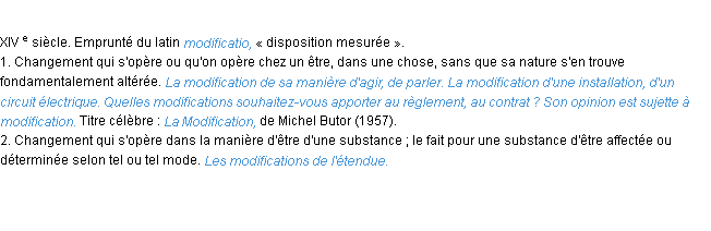 Définition modification ACAD 1986