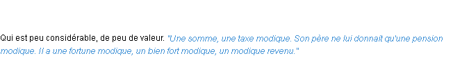 Définition modique ACAD 1835