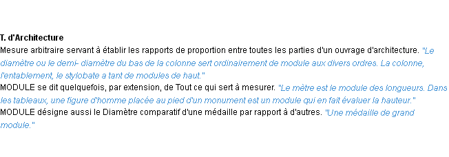 Définition module ACAD 1932