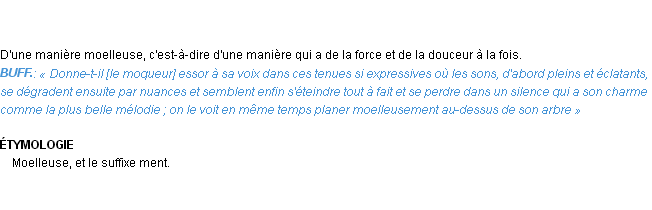 Définition moelleusement Emile Littré