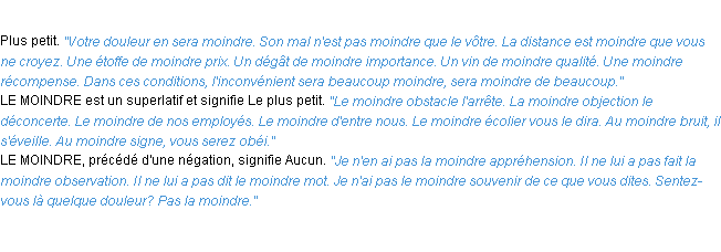 Définition moindre ACAD 1932