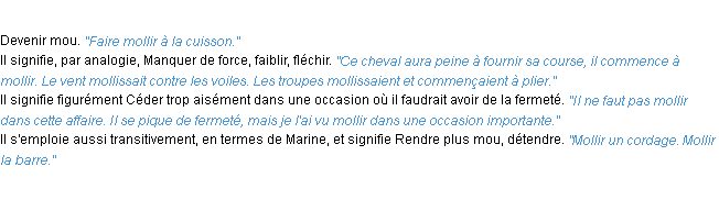 Définition mollir ACAD 1932