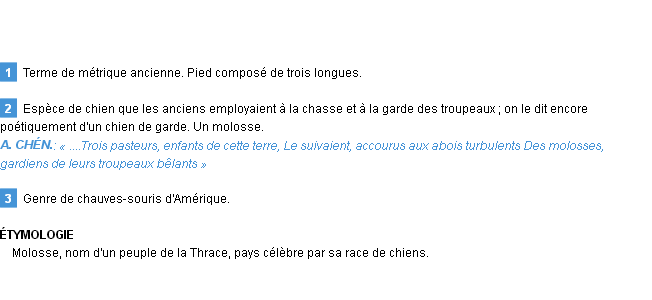 Définition molosse Emile Littré