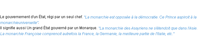 Définition monarchie ACAD 1798