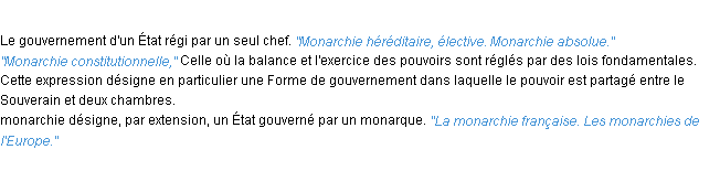 Définition monarchie ACAD 1932