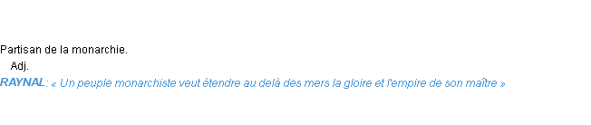 Définition monarchiste Emile Littré