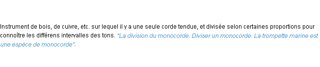 Définition monocorde ACAD 1798