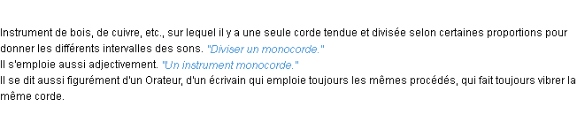 Définition monocorde ACAD 1932