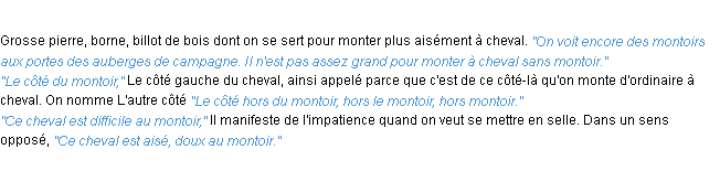 Définition montoir ACAD 1932