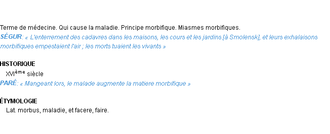 Définition morbifique Emile Littré