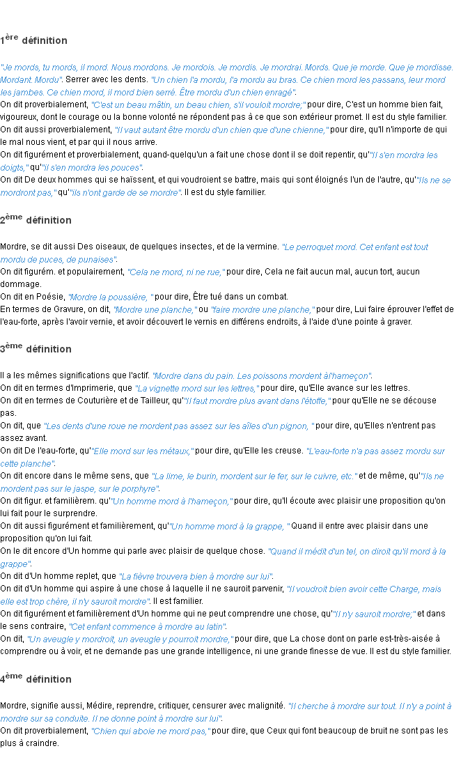 Définition mordre ACAD 1798