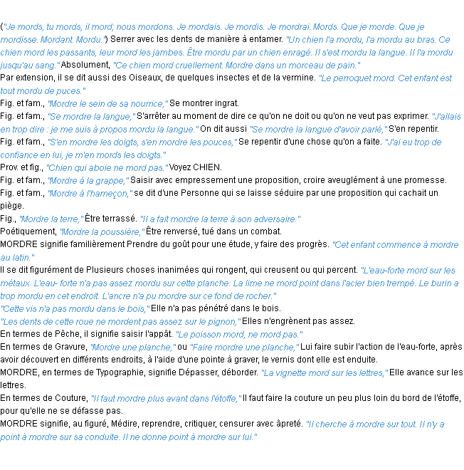 Définition mordre ACAD 1932