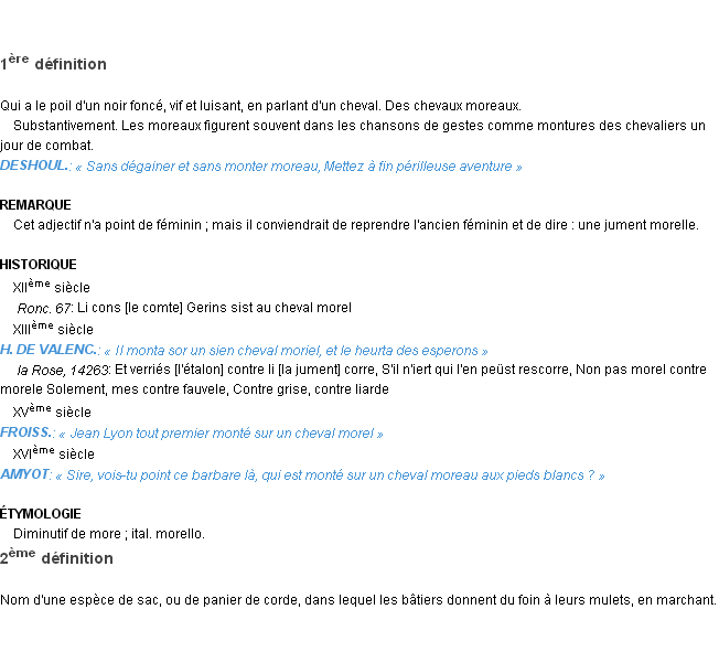Définition moreau Emile Littré