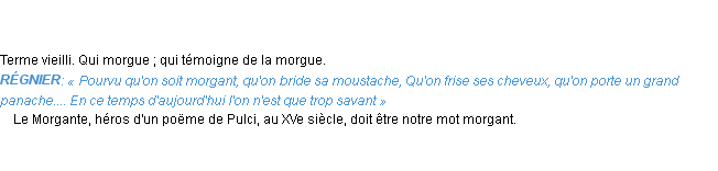 Définition morgant Emile Littré