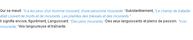 Définition mourant ACAD 1932