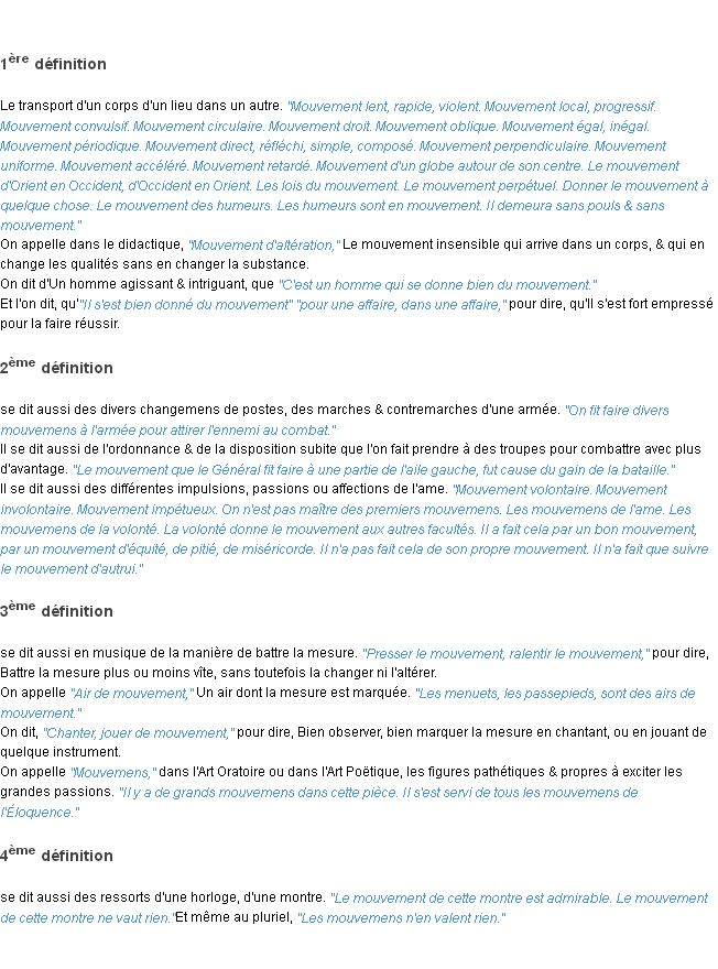 Définition mouvement ACAD 1762