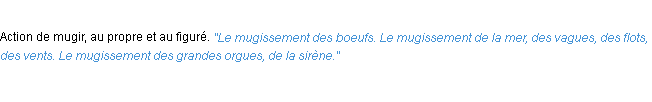 Définition mugissement ACAD 1932