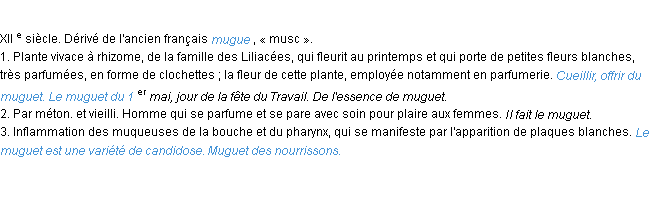 Définition muguet ACAD 1986