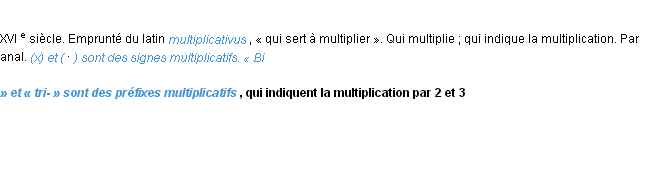 Définition multiplicatif ACAD 1986