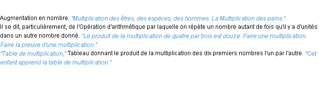 Définition multiplication ACAD 1932