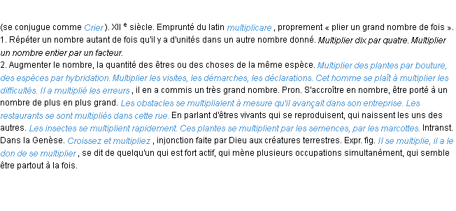 Définition multiplier ACAD 1986