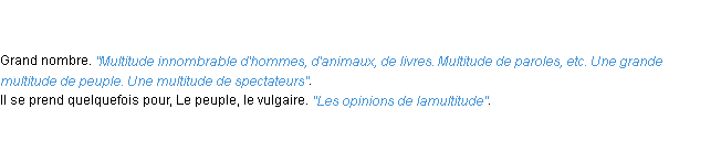 Définition multitude ACAD 1798