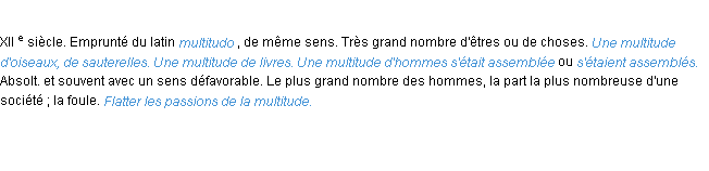 Définition multitude ACAD 1986