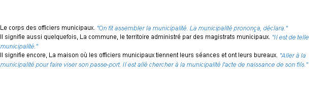 Définition municipalité ACAD 1835