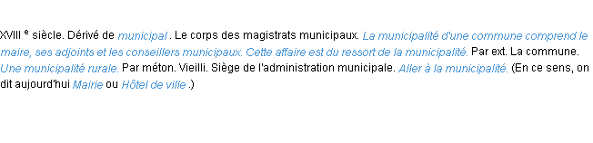 Définition municipalité ACAD 1986