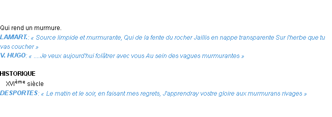 Définition murmurant Emile Littré