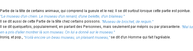 Définition museau ACAD 1932