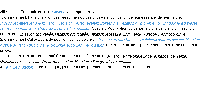 Définition mutation ACAD 1986