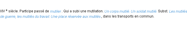 Définition mutilé ACAD 1986