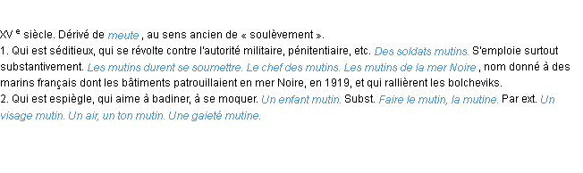 Définition mutin ACAD 1986